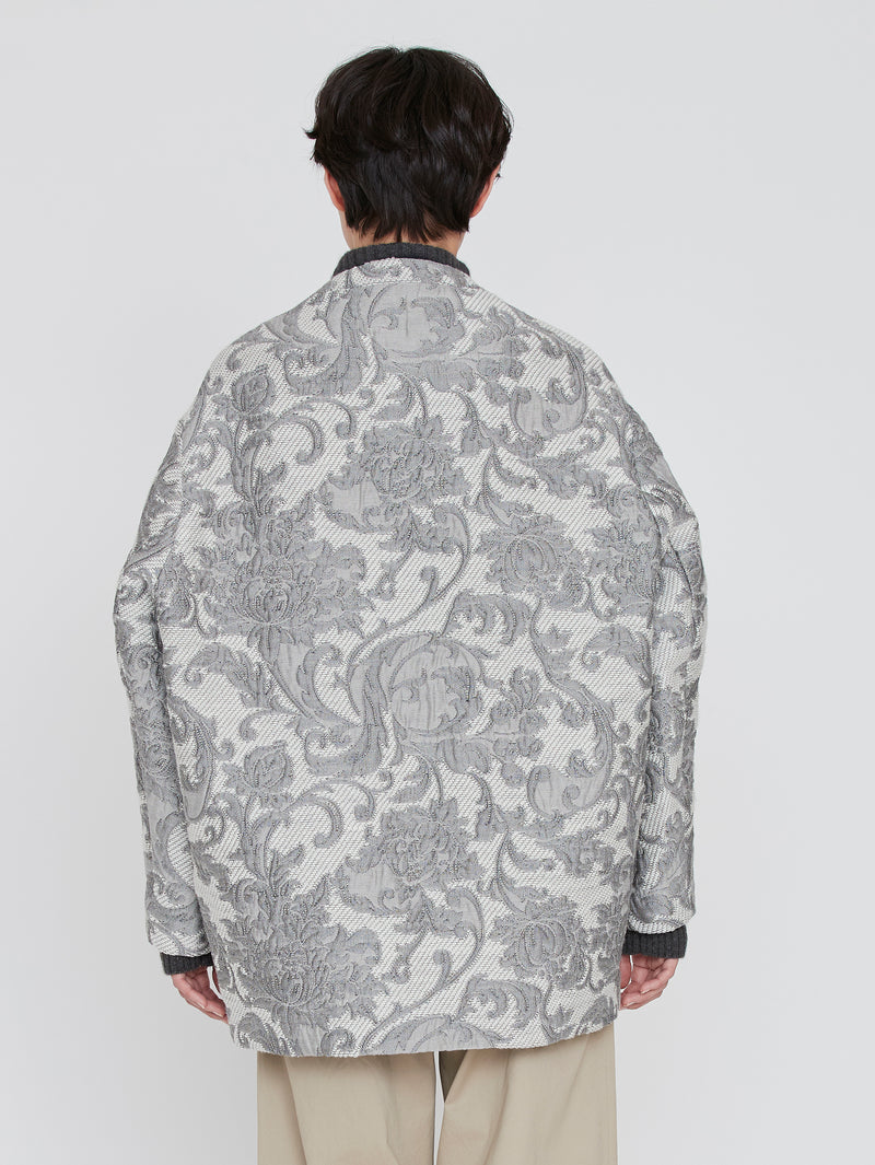 &lt;Jacquard Cocoon Coat&gt; Arabesque