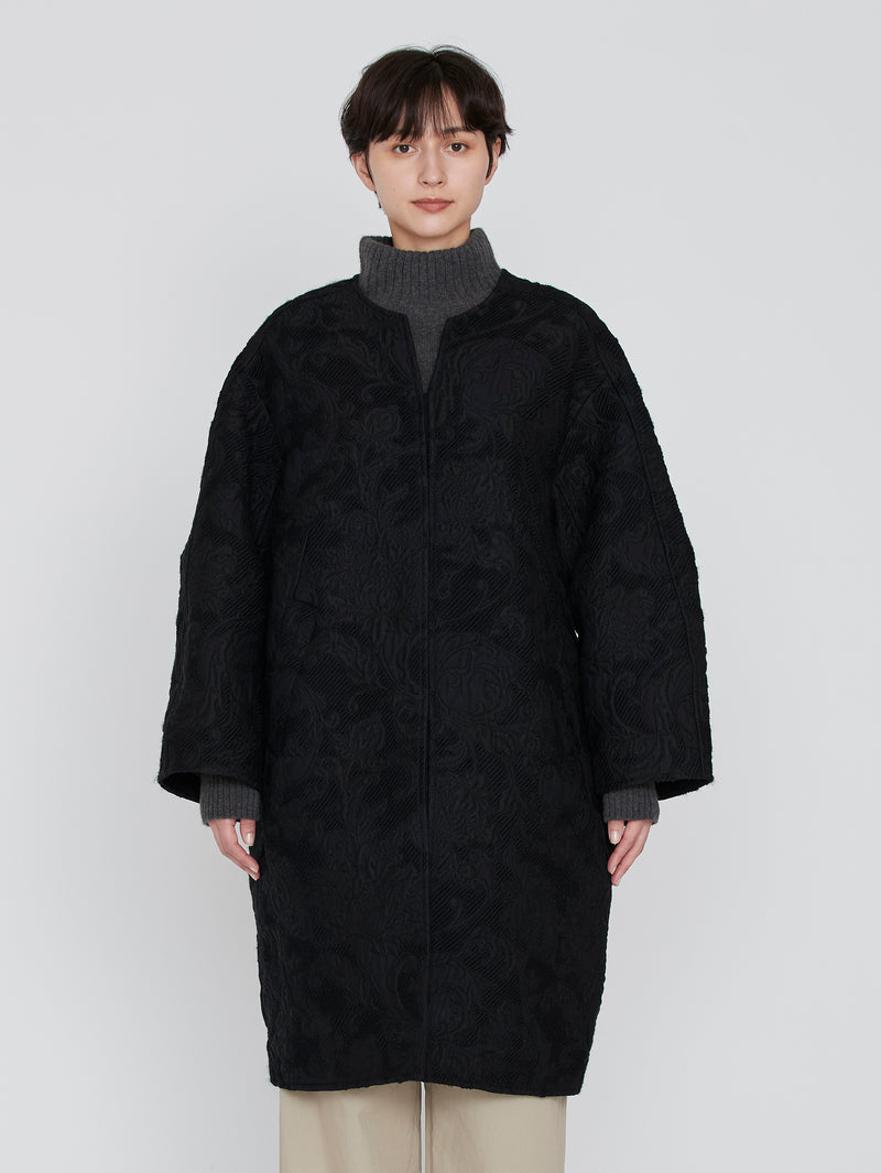 &lt;Jacquard Snap Dart Coat&gt; Arabesque