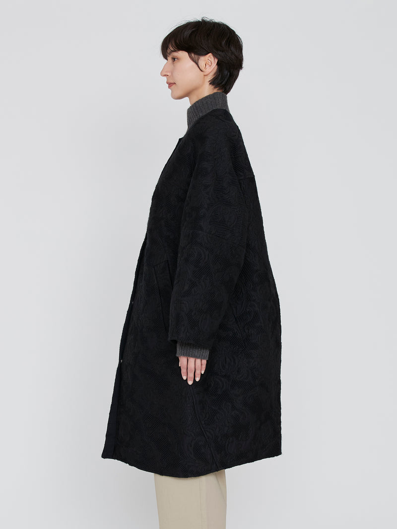 &lt;Jacquard Snap Dart Coat&gt; Arabesque