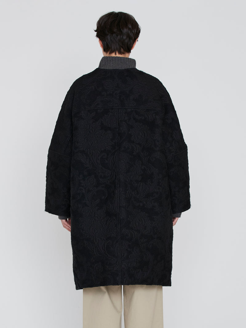 &lt;Jacquard Snap Dart Coat&gt; Arabesque
