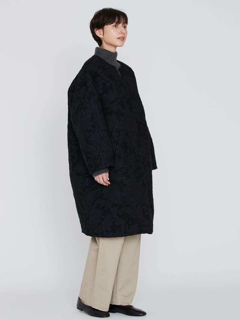 &lt;Jacquard Snap Dart Coat&gt; Arabesque