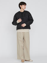 ＜キルティングクルーネックジャケット＞リバーシブル　タパ