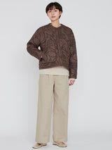 <Quilted crew neck jacket> Reversible Mountain