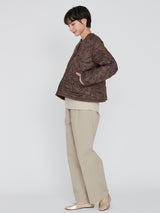 <Quilted crew neck jacket> Reversible Mountain