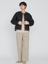 <Quilted crew neck jacket> Reversible Mountain