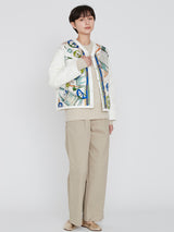 ＜クルーネックジャケット＞リバーシブル　ホットワイン