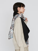 ＜シルクWマフラー＞コラージュダリアロンド