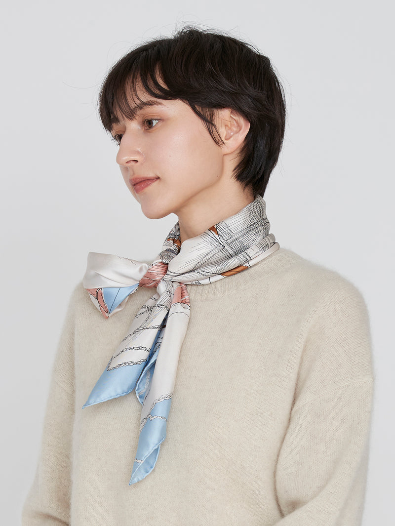 モンソー ラッフルズ パリ ホテル 限定 シルク 絹 スカーフ モンソー ラッフルズ パリ ホテル 限定 シルク 絹 スカーフ