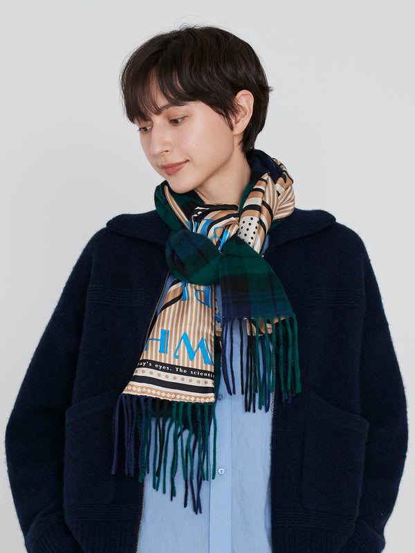 &lt;Silk Cashmere Double Scarf&gt; Daisy Bandana