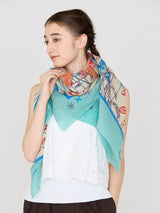 COTTON SILK STOLE 120 / TOROPICAL GARDEN