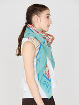 COTTON SILK STOLE 120 / TOROPICAL GARDEN