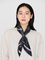 <Silk scarf 65> Glass dome flower