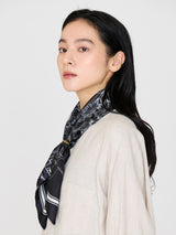 <Silk scarf 65> Glass dome flower