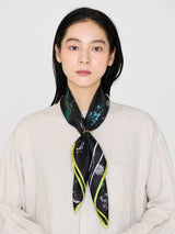 <Silk scarf 65> Botanical flower