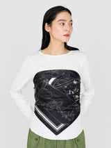 <Silk scarf 88> Glass dome flower