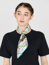 <Silk Scarf 65> Collage Botanical Flower