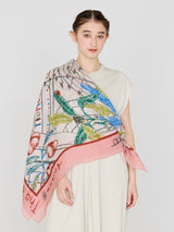 COTTON SILK STOLE 120 / TOROPICAL GARDEN