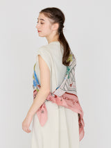 COTTON SILK STOLE 120 / TOROPICAL GARDEN