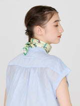 <Silk Scarf 65> Collage Botanical Flower