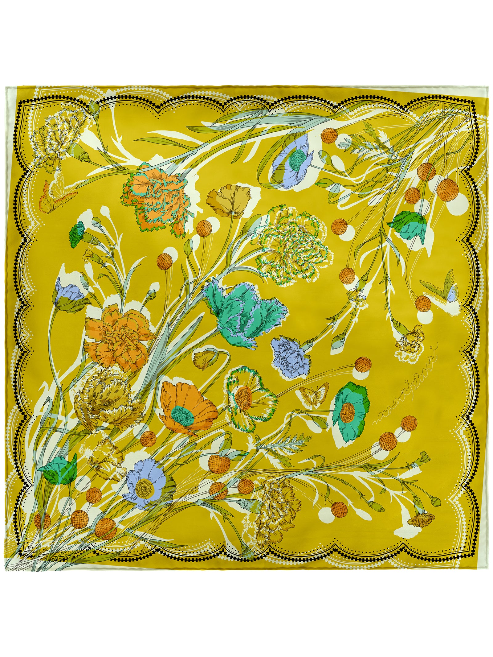 シルクスカーフ65＞コラージュブルーム – manipuri