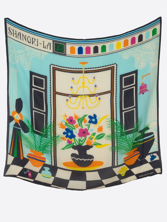 COTTON SILK STOLE 120 / SHANGRI-LA