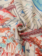 COTTON SILK STOLE 120 / TOROPICAL GARDEN