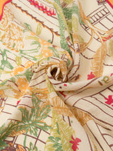 COTTON SILK STOLE 120 / TOROPICAL GARDEN