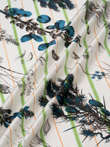 <Silk Scarf 65> Collage Botanical Flower