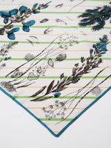 <Silk Scarf 65> Collage Botanical Flower