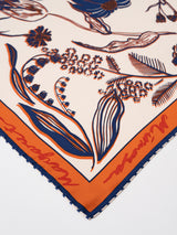 <Silk Scarf 65> Flora