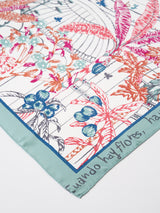 <Silk Scarf 65> Tropical Garden