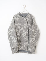 &lt;Jacquard Cocoon Coat&gt; Arabesque