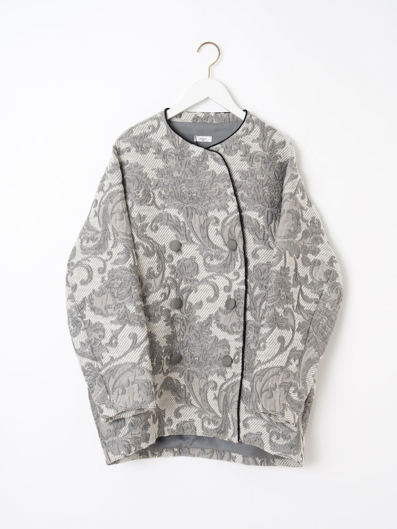 &lt;Jacquard Cocoon Coat&gt; Arabesque