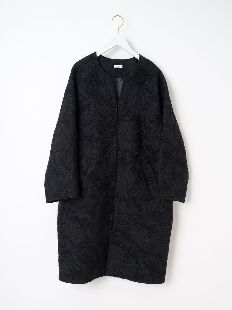 &lt;Jacquard Snap Dart Coat&gt; Arabesque