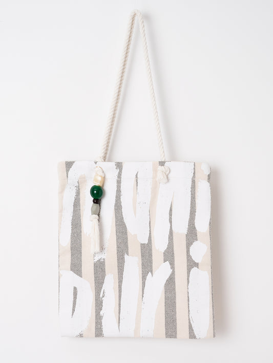 PRINTED FABRIC TOTE BAG / LOGO