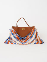 ＜スカーフ付きレザーバッグ＞デイジーバンダナ