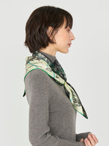 LACE TRIANGULAR SCARF MINI / COLLAGE BOTANICAL FLOWER