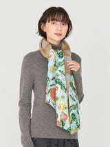 ＜シルクWチェックマフラー＞ジャングルフルーツ