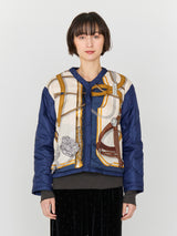 ＜シルクVネックショートジャケット＞リバーシブル　ジョッキー