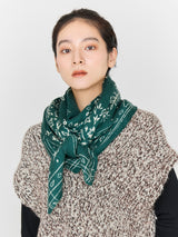 ＜ウールシルクストールヘリンボーン織120＞メドウバンダナ