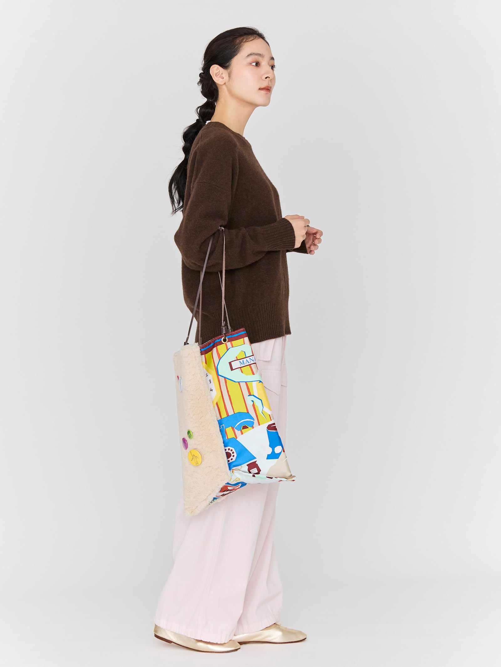 ボアプリントトートバッグL＞タイプライター – manipuri