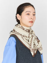 ＜ウールシルクストールヘリンボーン織120＞メドウバンダナ
