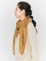 WOOL SILK STOLE HERRINGBONE WEAVE 120 / GEOMEDOT