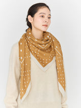 WOOL SILK STOLE HERRINGBONE WEAVE 120 / GEOMEDOT