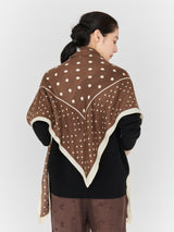 WOOL SILK STOLE HERRINGBONE WEAVE 120 / GEOMEDOT