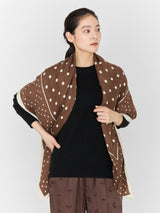 WOOL SILK STOLE HERRINGBONE WEAVE 120 / GEOMEDOT