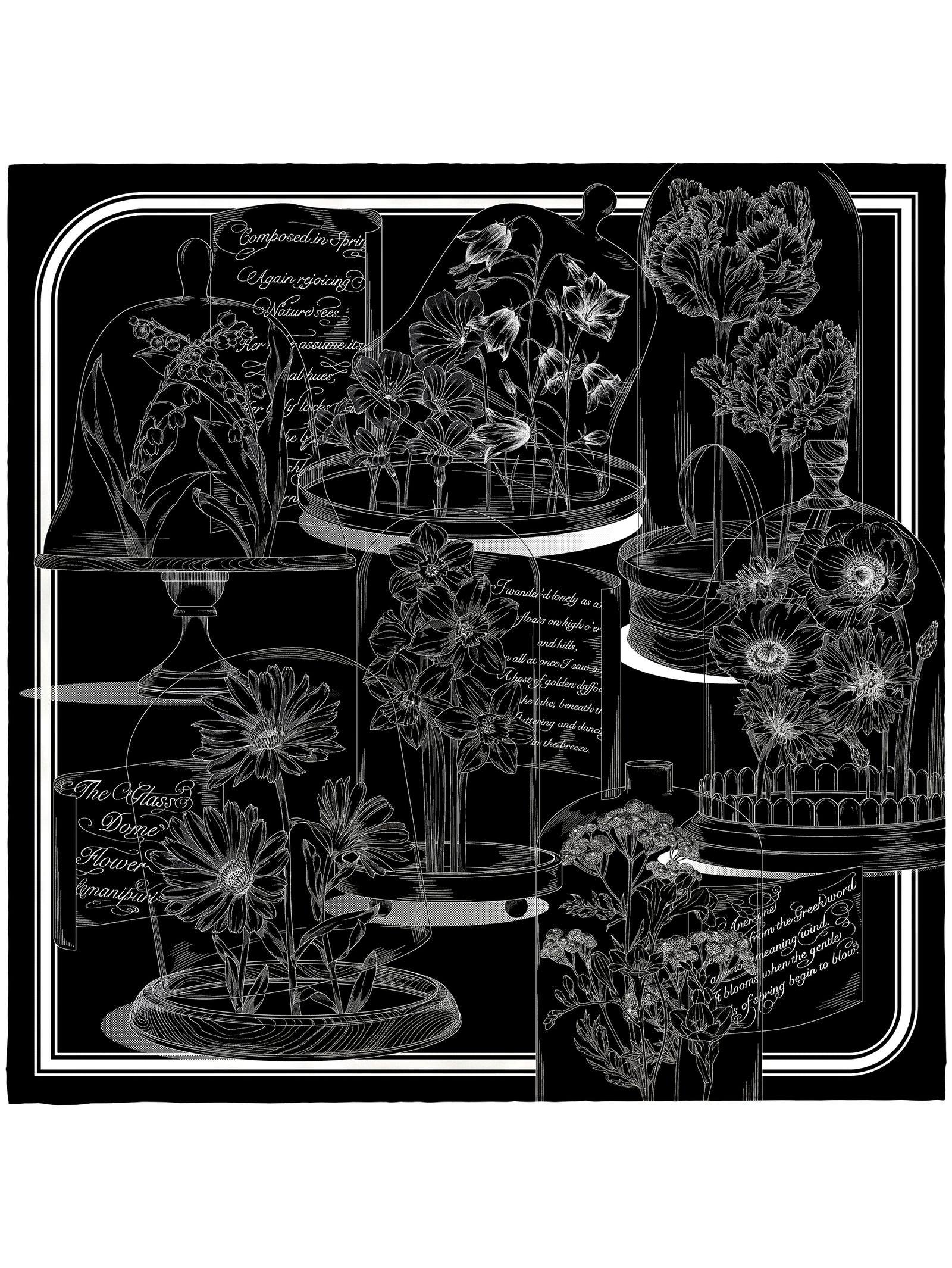 シルクスカーフ65＞ガラスドームフラワー – manipuri
