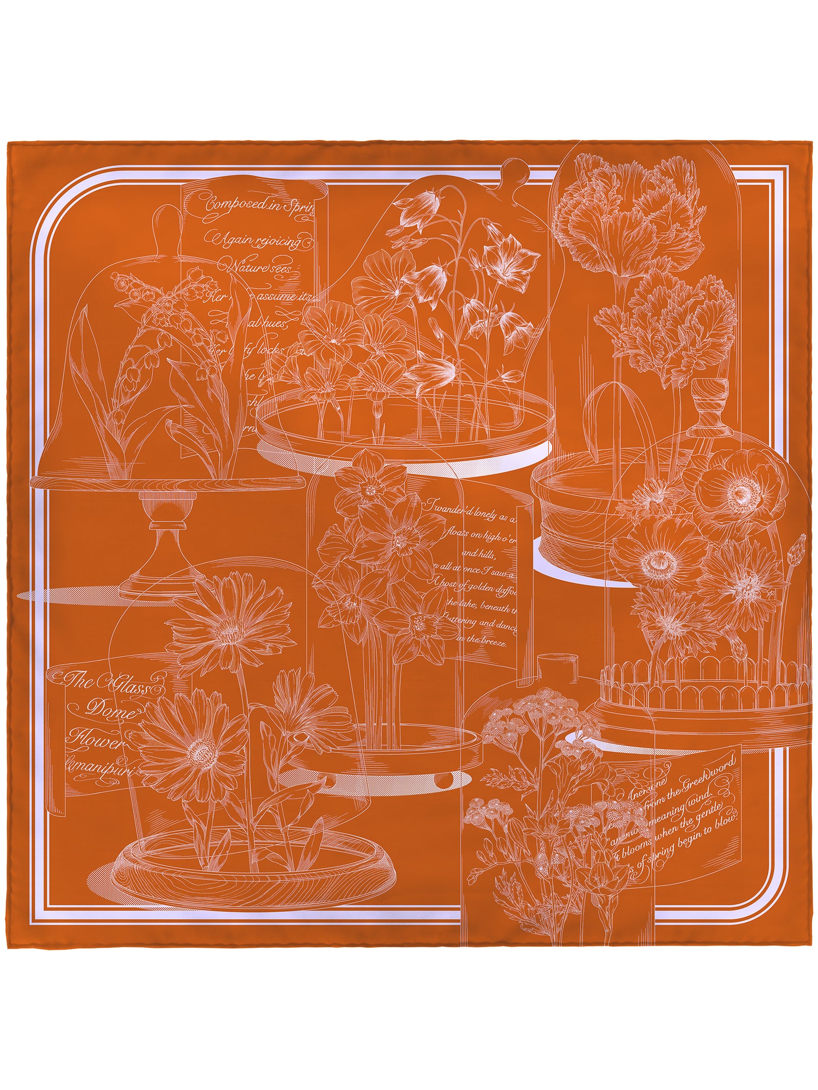 シルクスカーフ65＞ガラスドームフラワー – manipuri