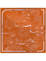 <Silk scarf 88> Glass dome flower