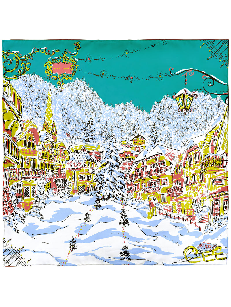 SILK SCARF 88 / WINTERY LANDSCAPE